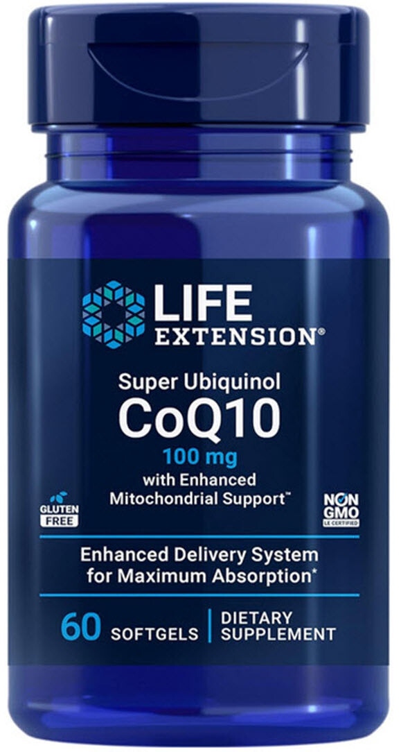 SUPER UBIQUINOL CoQ10 HEART LIVER CELL HEALTH 100mg 60 softgel LIFE EXTENSION