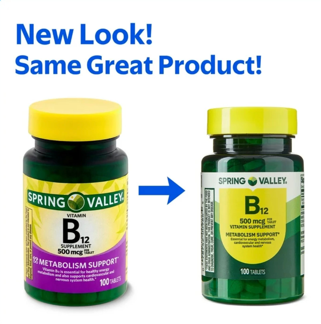 Spring Valley Vitamin B12 500 mcg 100 Tablets Metabolism Energy Support