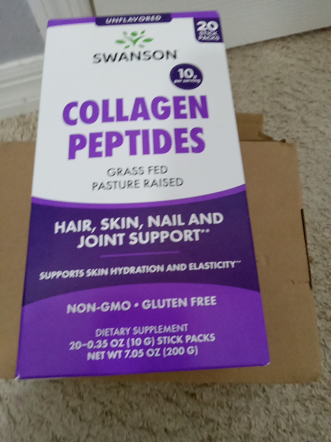 New Swanson Collagen Peptides, Qty 20 packs, 2 boxes. Boxes dented some by USPS