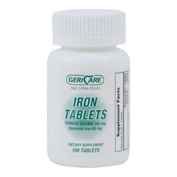 MCK Mineral Supplement Geri-Care® Iron 325 mg Strength Tablet 100 per 1 BT