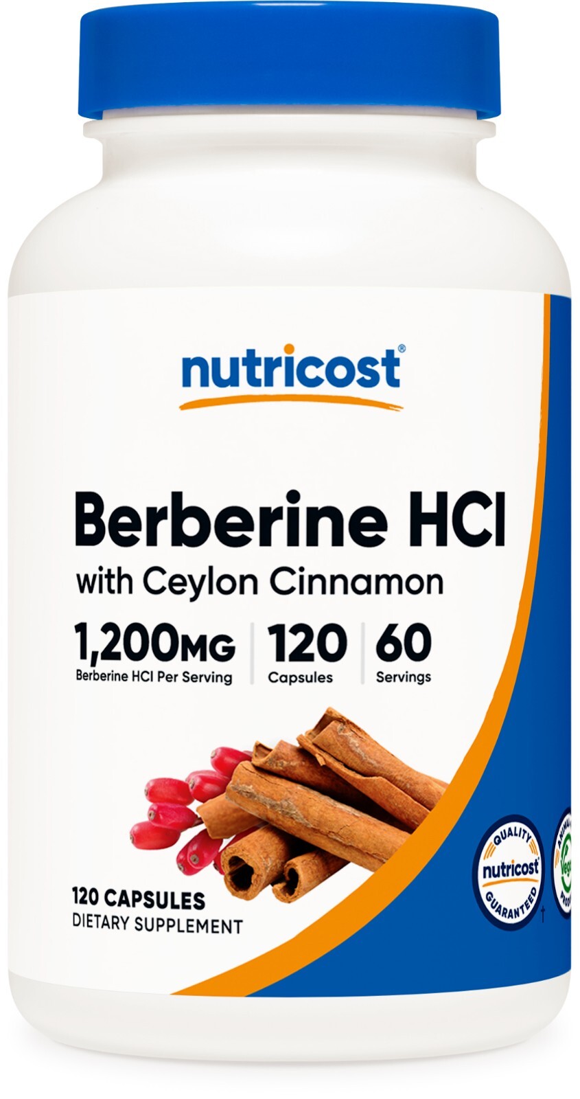 Nutricost Berberine HCl with Ceylon Cinnamon Capsules (120 Count) – Vegan