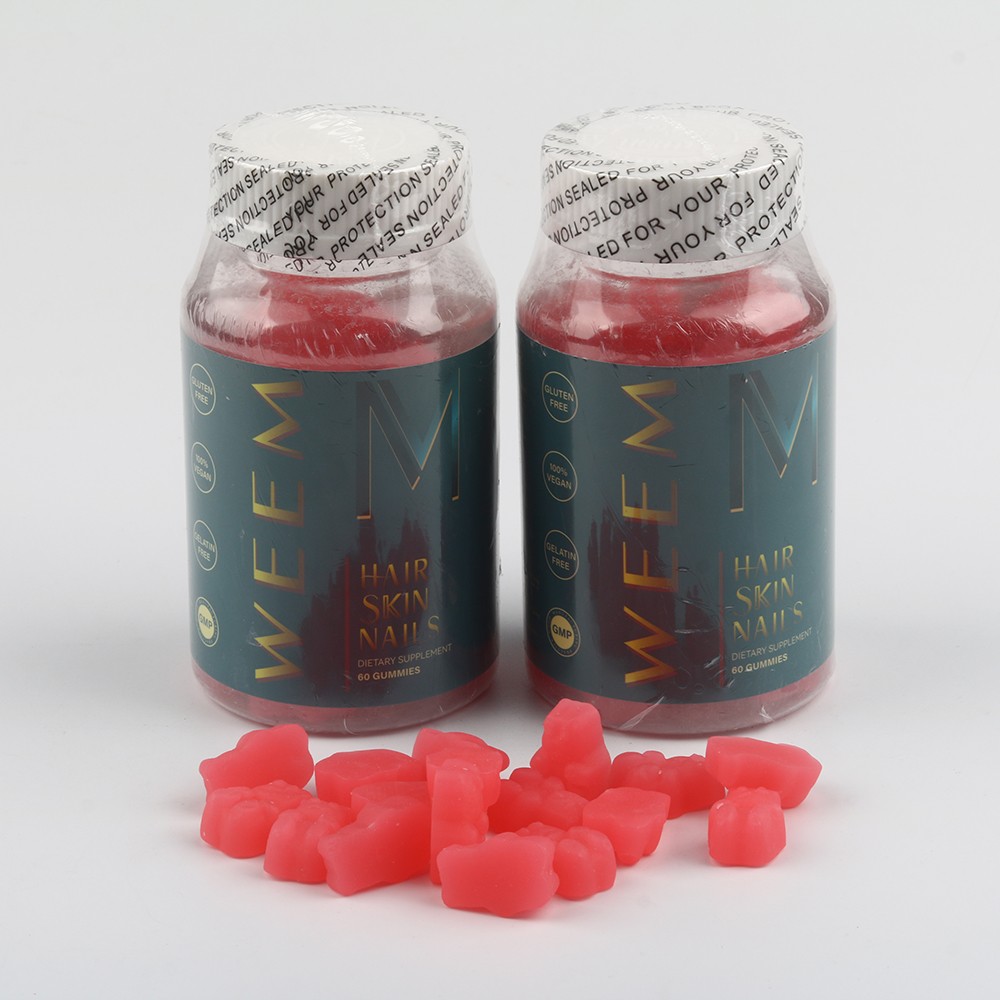 WEEM Hair Skin and Nails Gummies Supports Healthy Hair Vegan Biotin 1-5 Pack