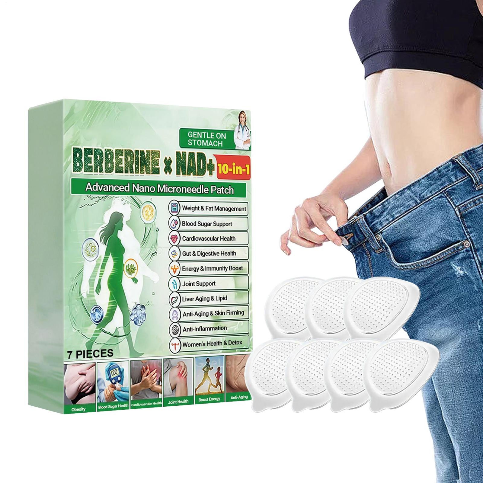 Patches Slimming For Weight Loss 10|in|1 Patch Microneedle Plaster Nano 7Pcsset