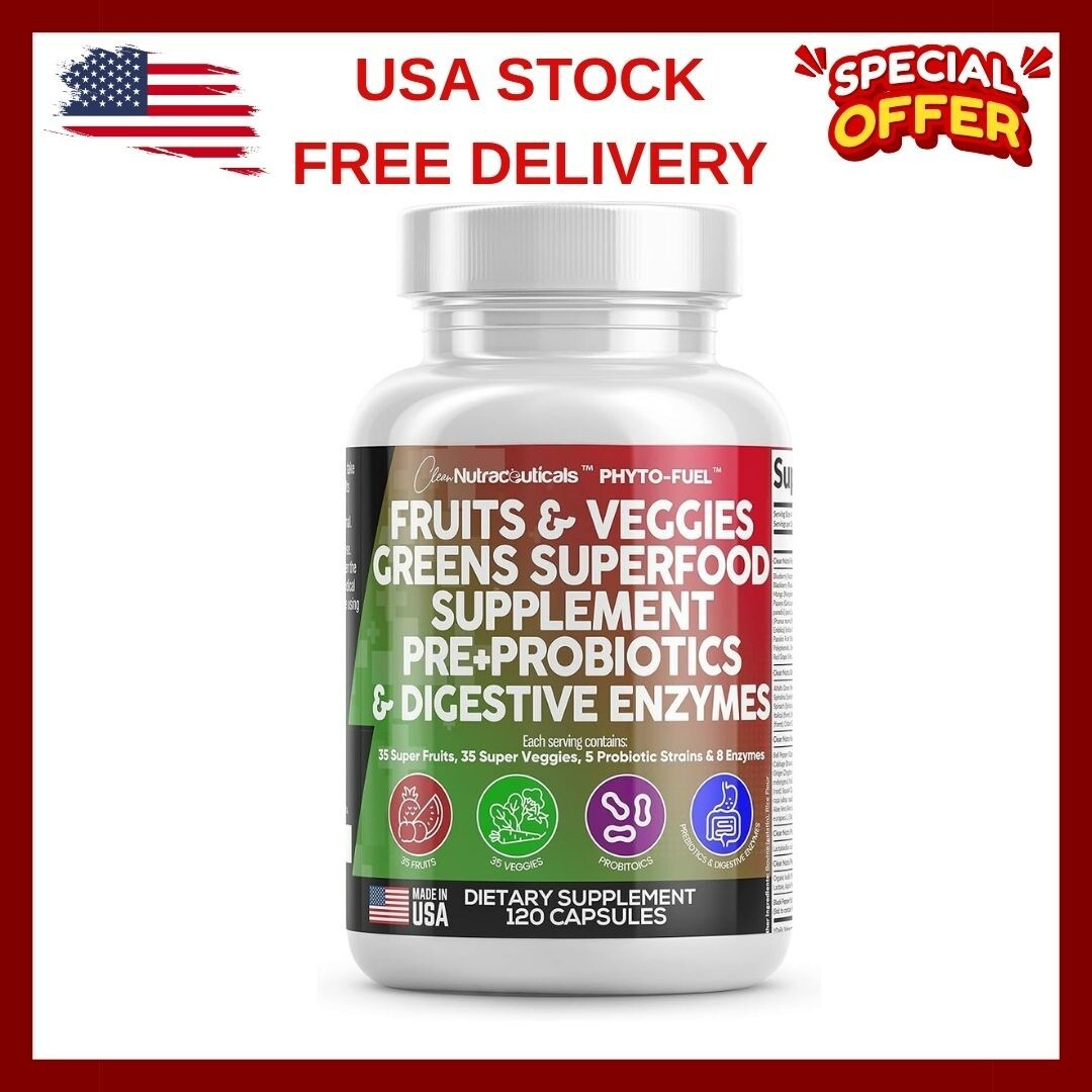 Fruits and Veggies Supplement Reds & Green Superfood 120 Ct USA