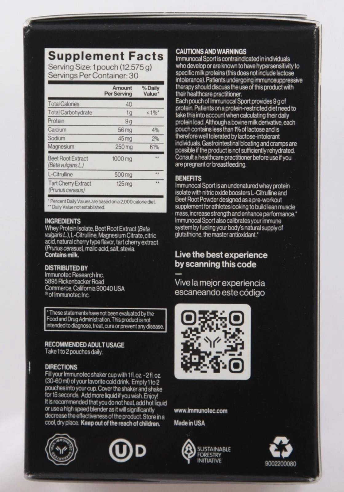 One Box IMMUNOCAL SPORT : IMMUNOTEC