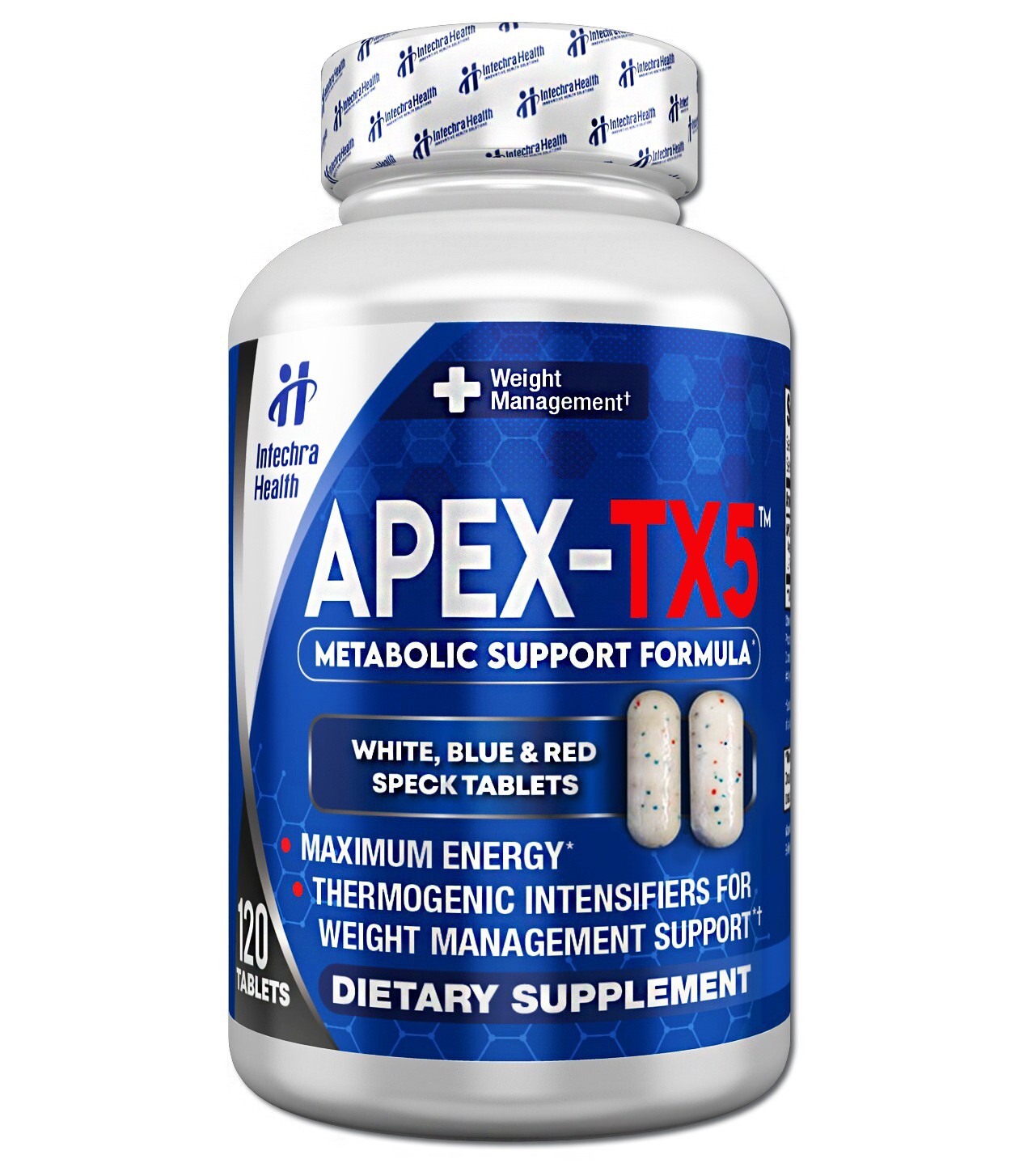 APEX TX5 Weight Management Diet Pills with Peak Energy 120 White/Blue Tablets