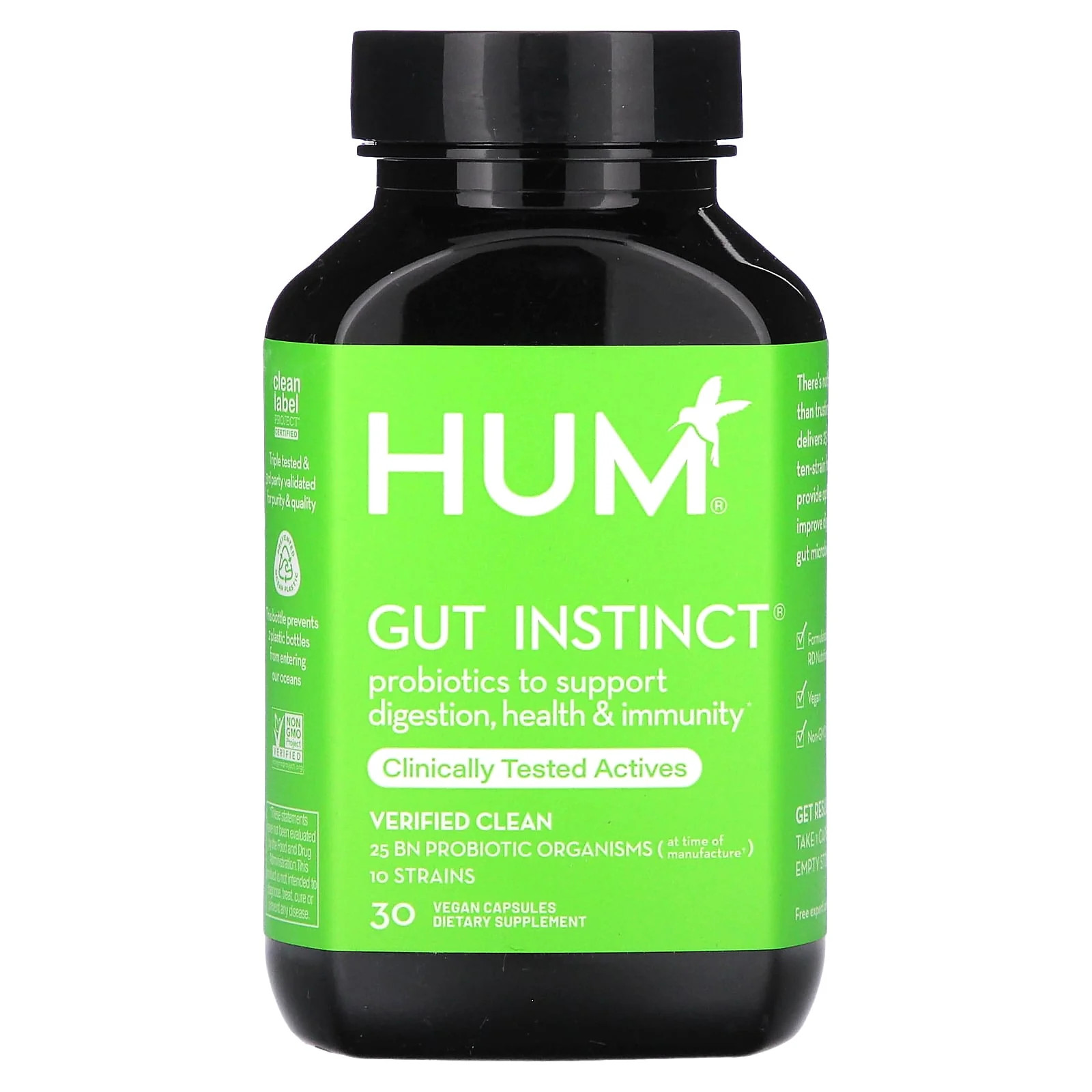 2 X HUM Nutrition, Gut Instinct, 30 Vegan Capsules