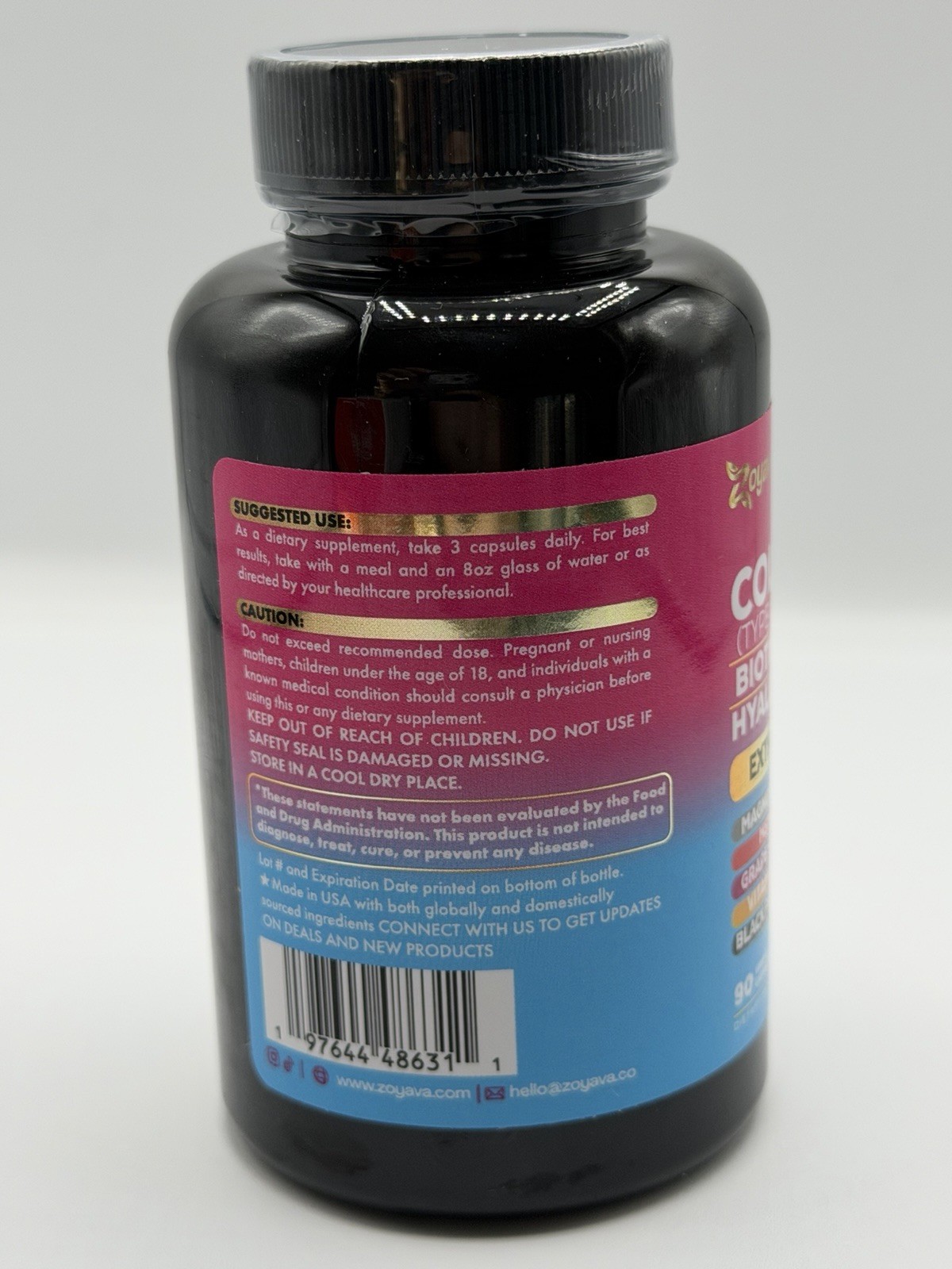 Zoyava Collagen Pills Peptides Types I, II, III, V & X SHIPS FROM USA 90 Caps