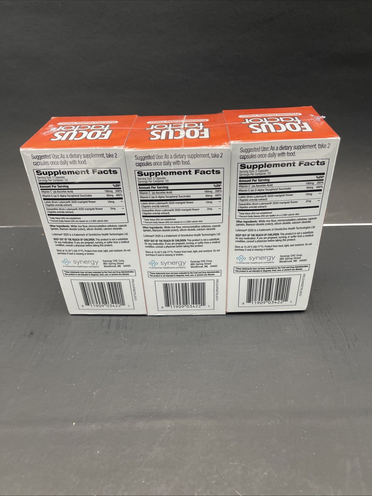 Vision Formula Focus Factor Dietary Supplements Lot of 3 Packs NEW Ex 5/25
