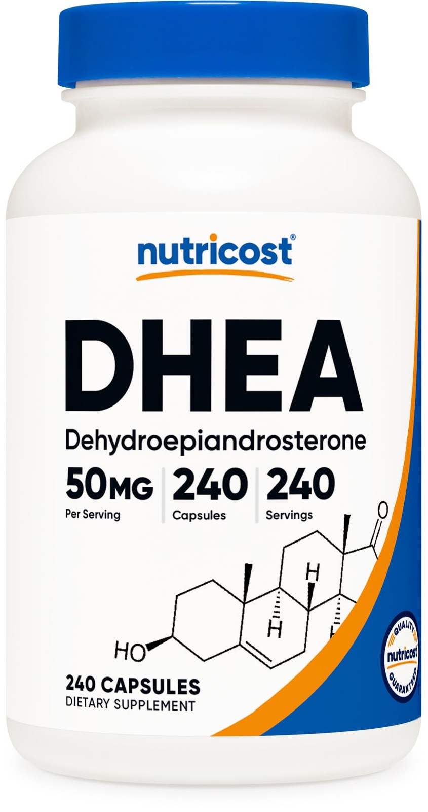 Nutricost DHEA 50mg, 240 Capsules – Gluten Free, Soy 240 Count (Pack of 1)
