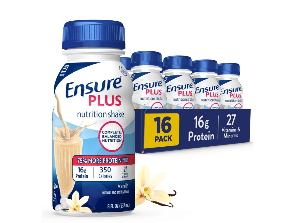 Ensure Plus Nutrition Shake Vanilla 16 Pack 16g Protein 8oz