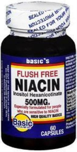 Basic’s Flush Free Niacin / Inositol Dietary Supplement, 60 Capsules per Bottle