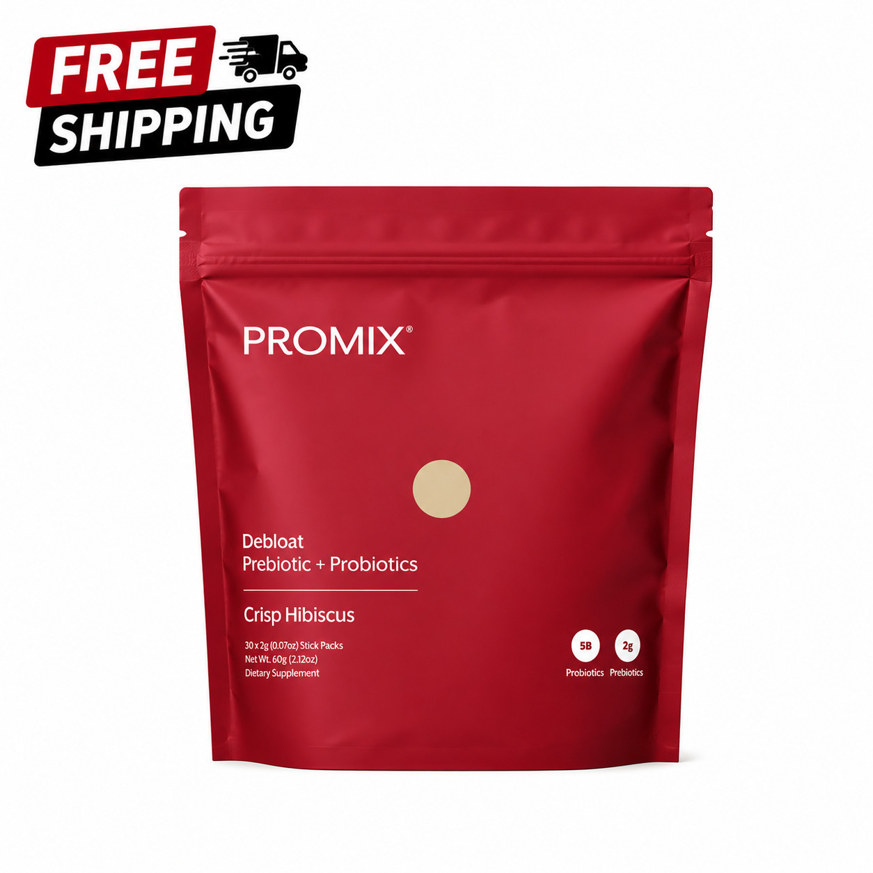 Promix Debloat Prebiotic + Probiotics Crisp Hibiscus Gut Health 30 Pack