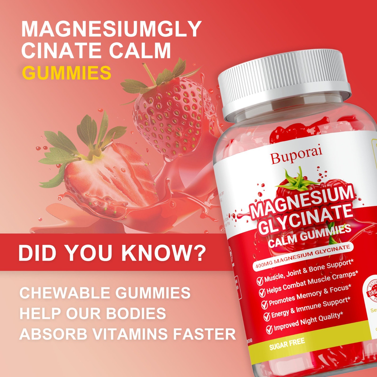 Magnesium Glycinate 120pcs- Natural Sleep, Promotes Muscle, Joint & Bone Health