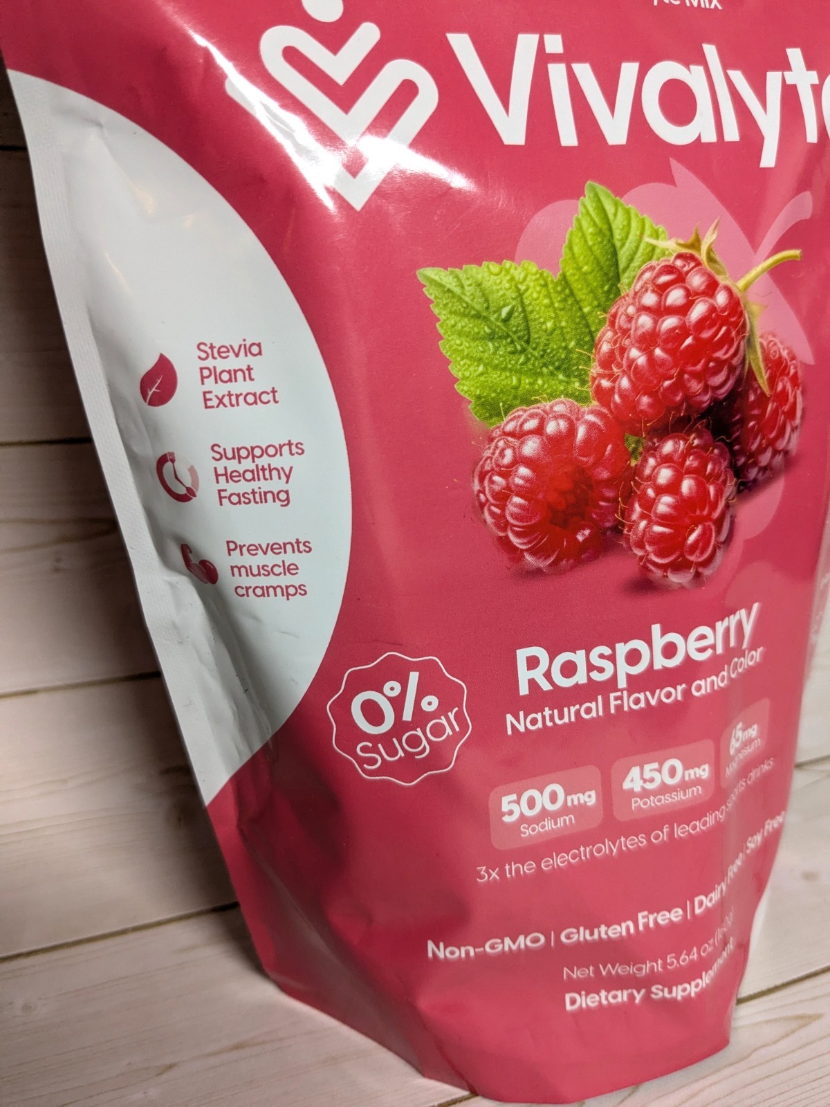 Vivalyte Sugar Free Stevia Electrolyte Powder Raspberry Drink Packets 20 ct.