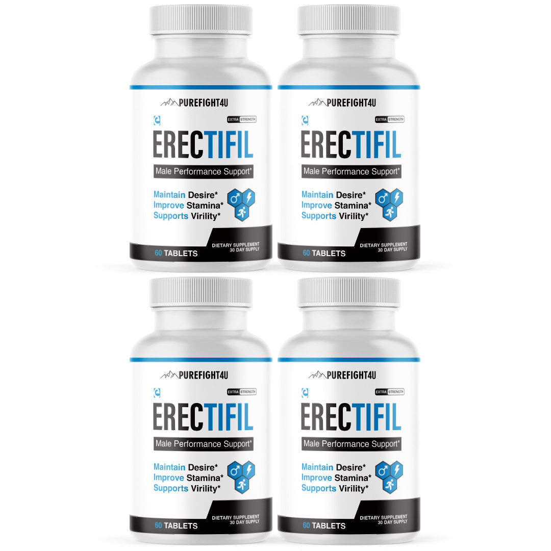 Erectifil Male Performance Support Extra Strength Supplement Tablets 4 Bottles