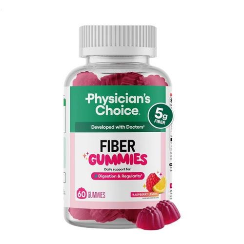 Physician’s Choice Fiber Gummies ideal for Digestive Health & Regularity – Raspb