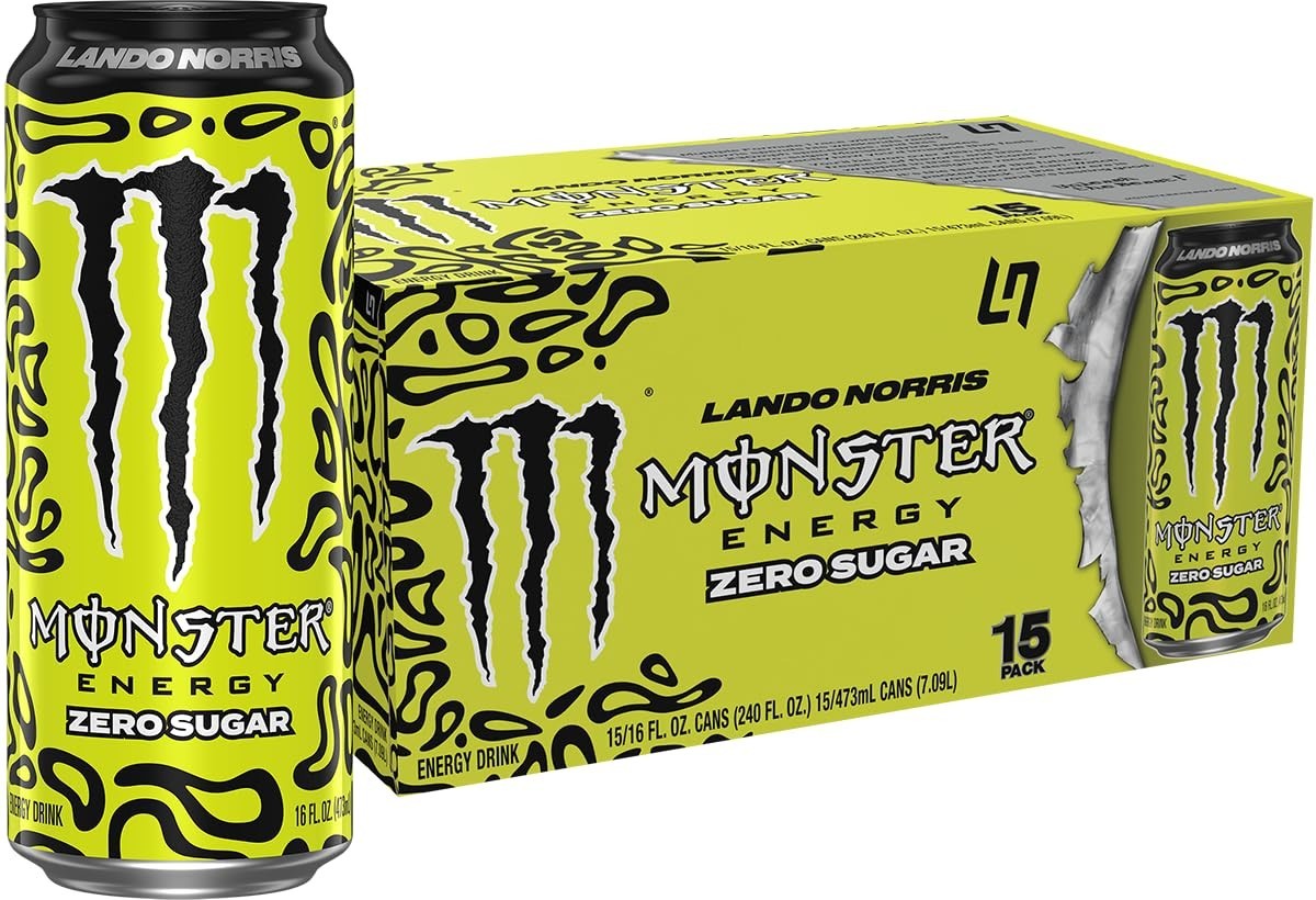 Monster Energy Lando Norris, Sugar Free Energy Drink, 16 Ounce Pack of 15