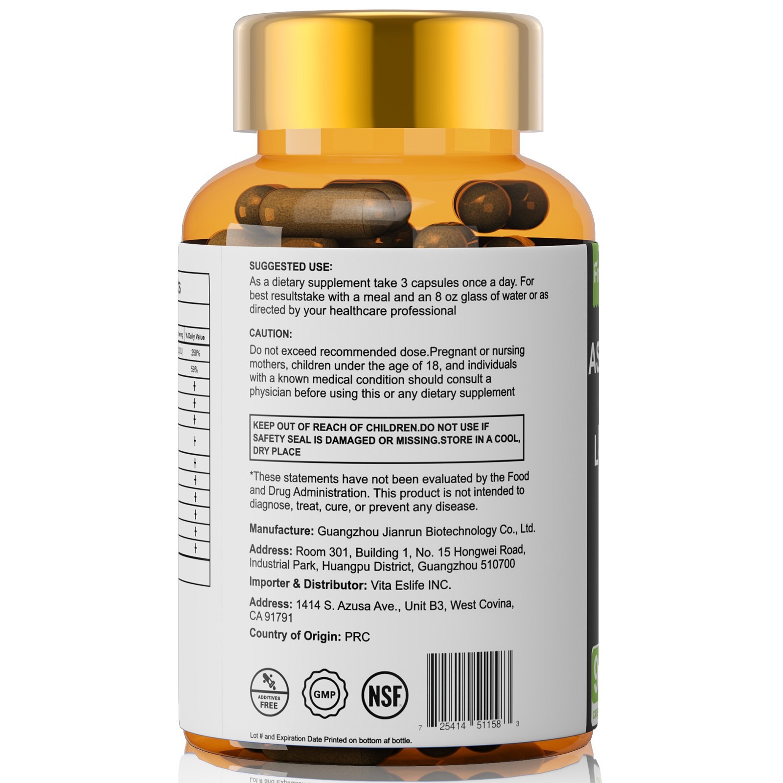 Anti Anxiety Formula With Gaba, L-Theanine, 5-HTP, Ashwagandha, Magnesium 180pcs