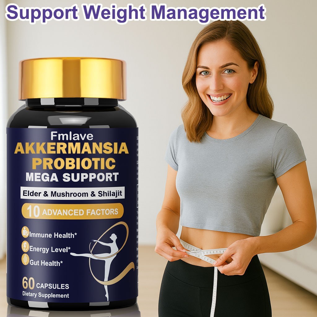 Akkermansia Muciniphila Probiotic Lions Mane Mushroom Capsules 60ct Gut & Immune