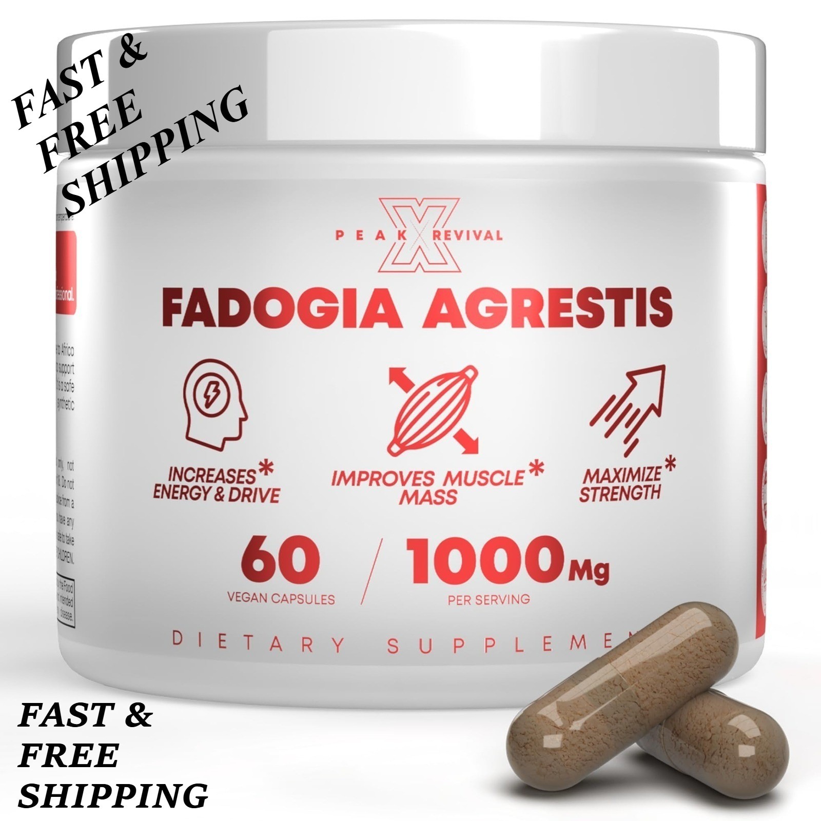 LUXRY NEW Peak Revival-X Fadogia Agrestis 1000mg Per Serving Supplement