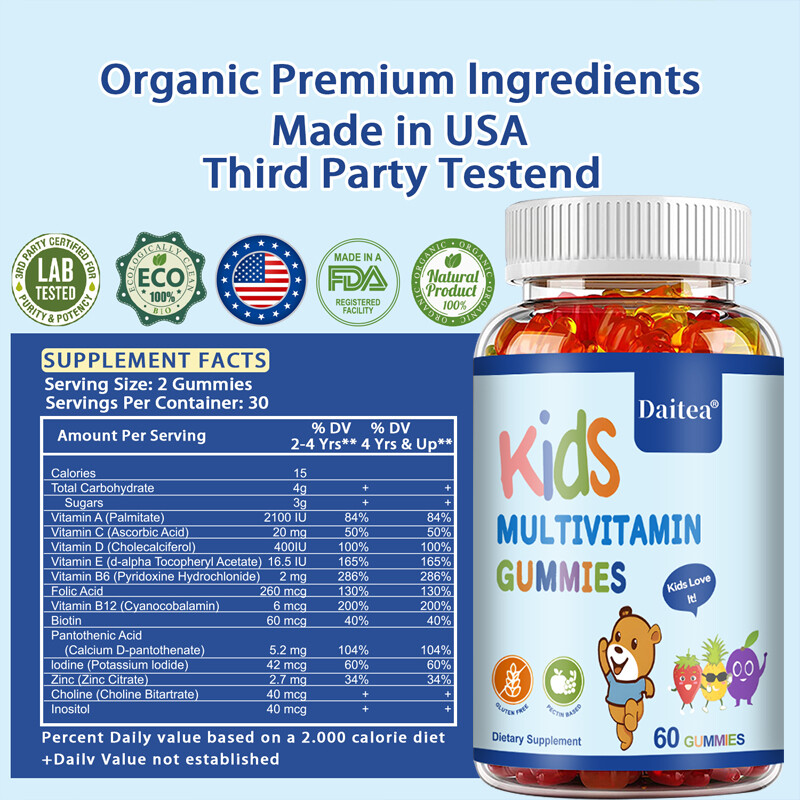 Gummy Bears – Kid Daily Multi Vitamin Mineral Formula -with Vitamin C, B6, Zinc