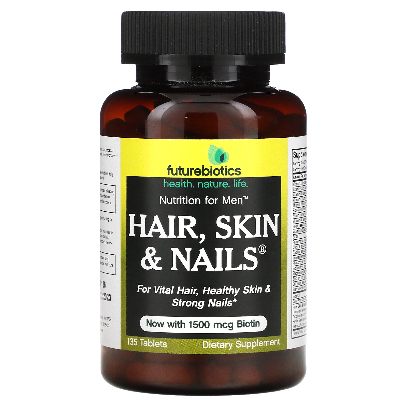 FutureBiotics Nutrition For Men Hair Skin Nails 135 Tablets Diary-Free, No