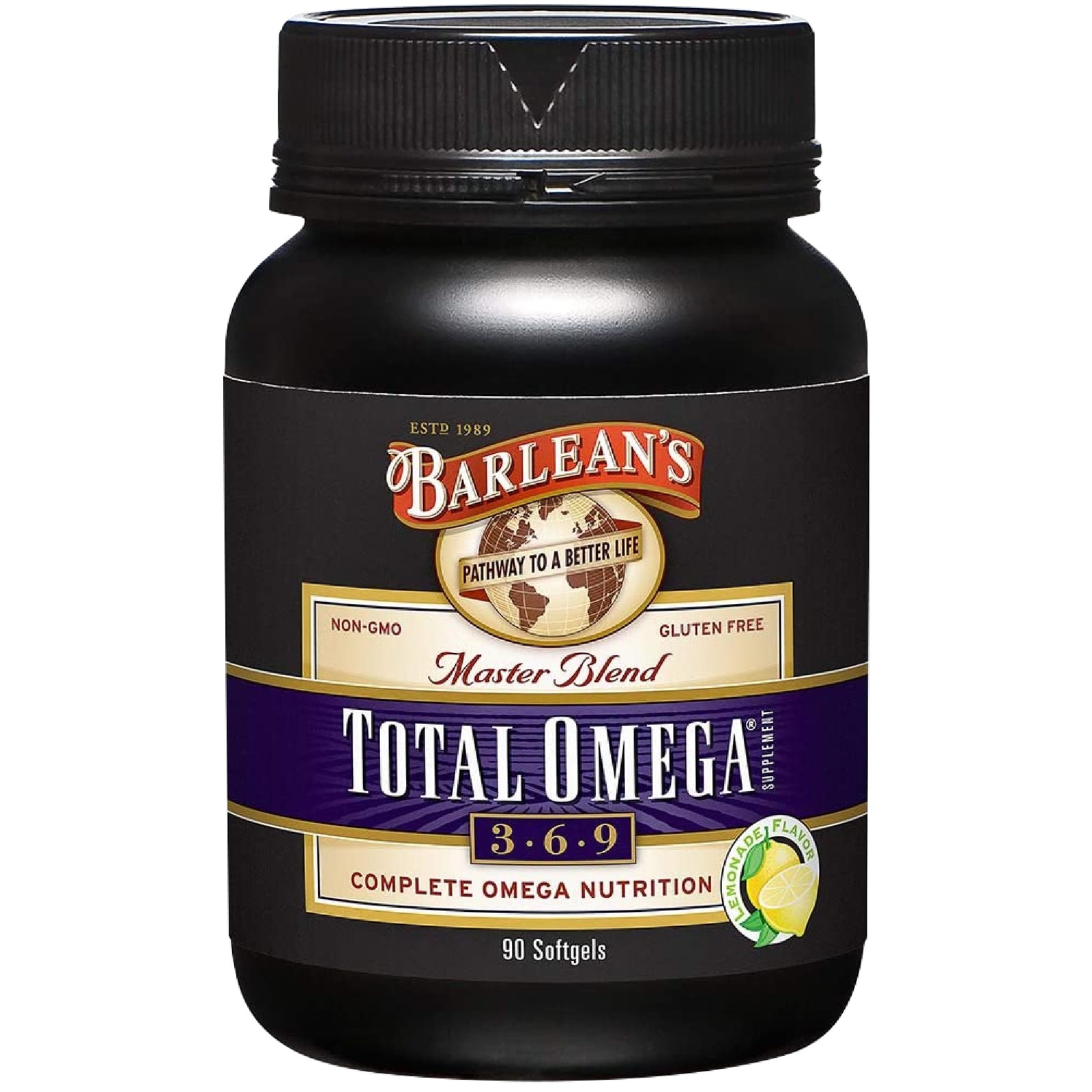 Barlean’s Total Omega 3 6 9 Softgels, Blended 90 Count (Pack of 1), Default