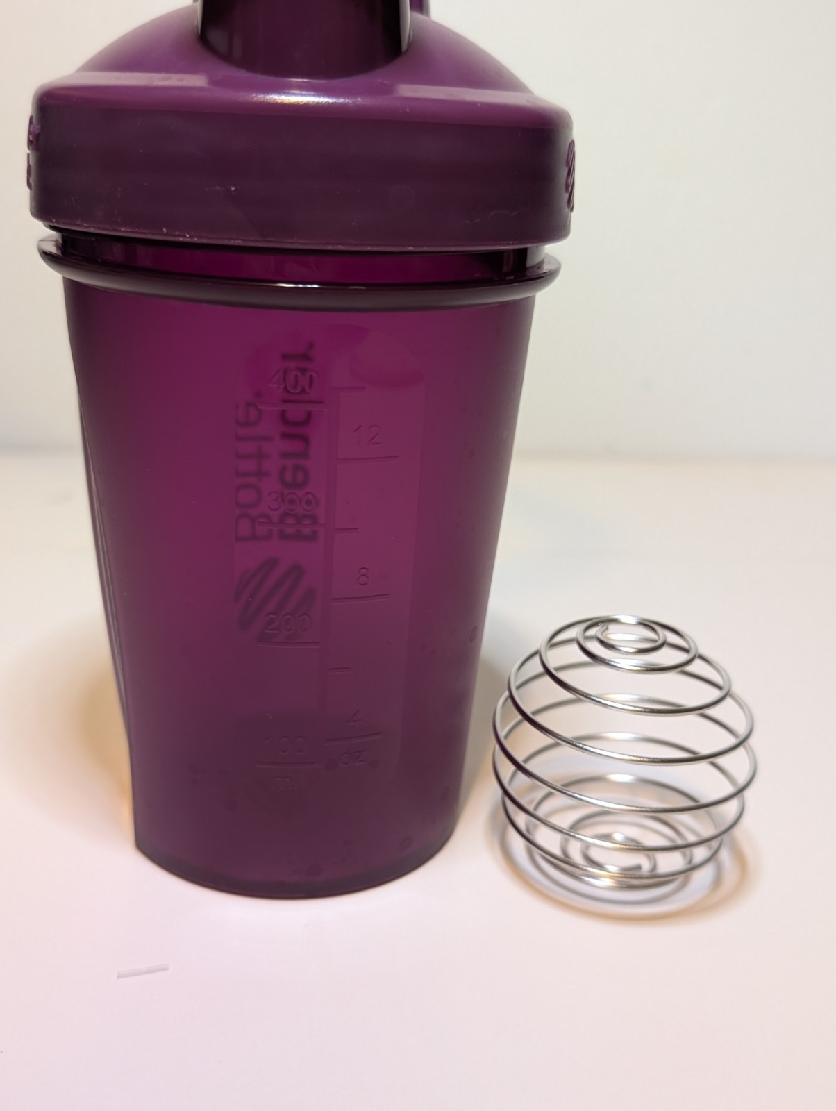 Blender Bottle Purple Shake Bottle 12fl oz BPA-Free Plastic Flip Lock Top