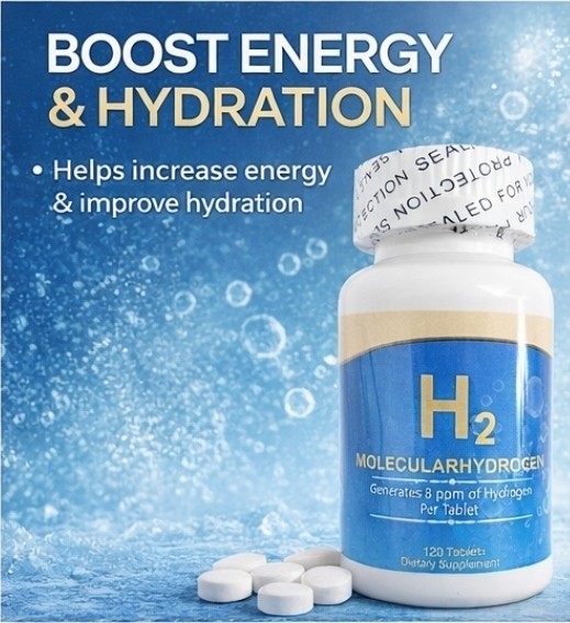 Molecular Hydrogen Tablets 8 PPM Hydrogen 120 Tablets