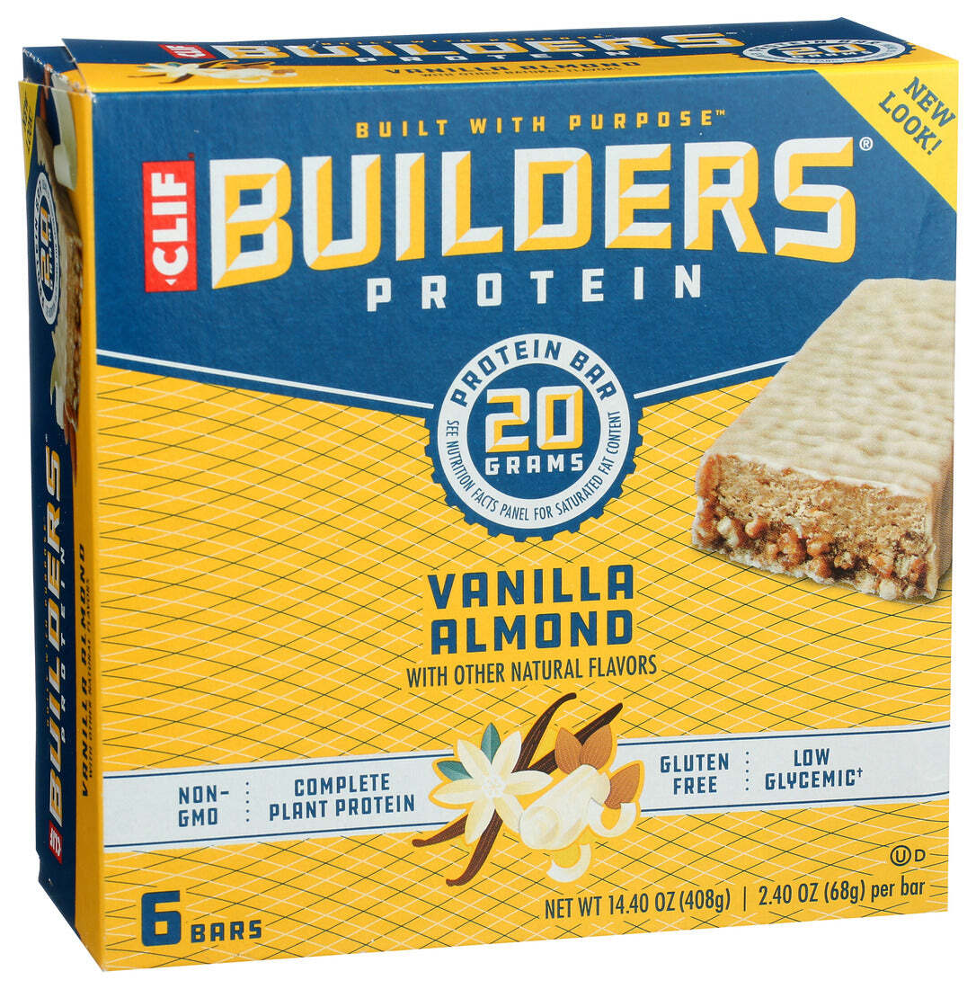 Clif Bar Builders Protein Bar Vanilla Almond 2.4 Oz Pack Of 4