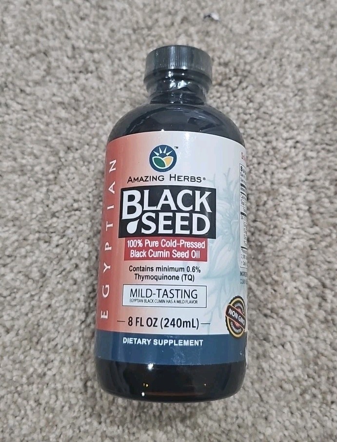 Amazing Herbs Premium Black Seed Oil – Cold Pressed Nigella Sativa Aids in Diges