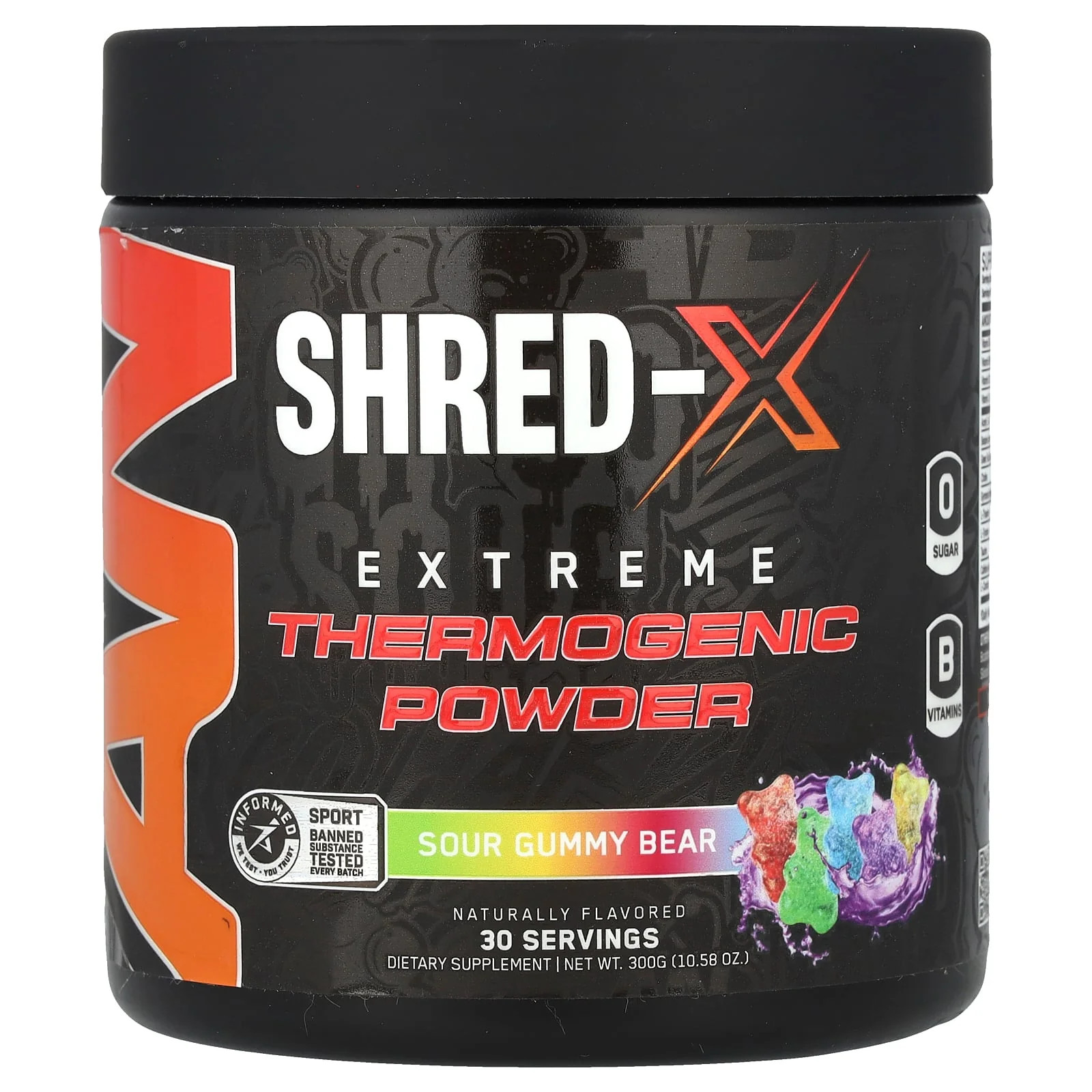 2 X ABE, Shred-X, Extreme Thermogenic Powder, Sour Gummy Bear, 10.58 oz (300 g)