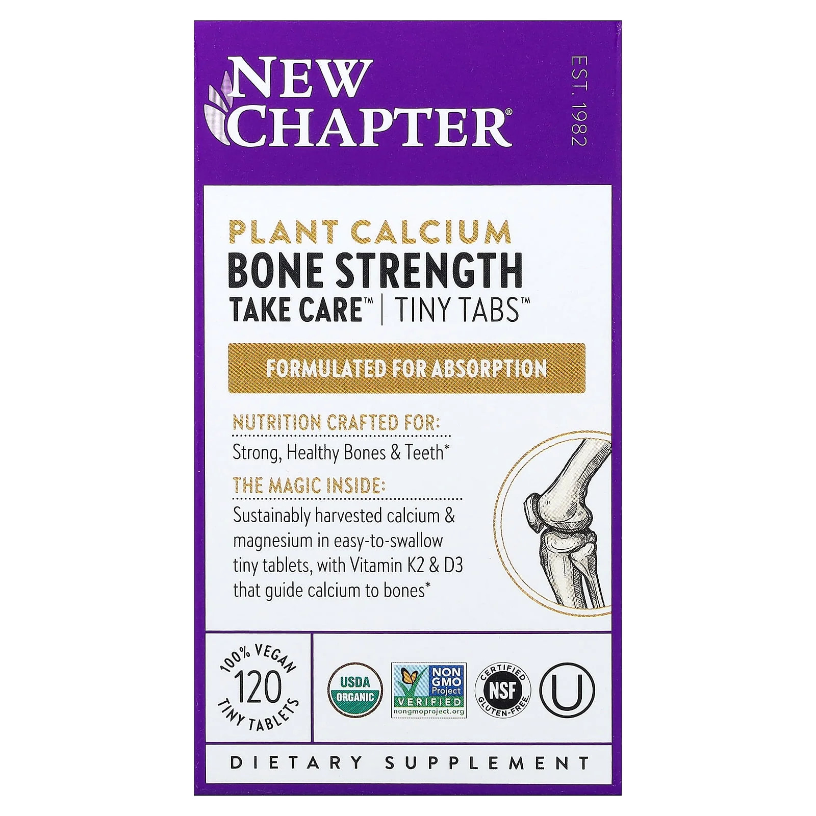 2 X New Chapter, Plant Calcium, Bone Strength Take Care�, 120 Vegan Tiny Tablet