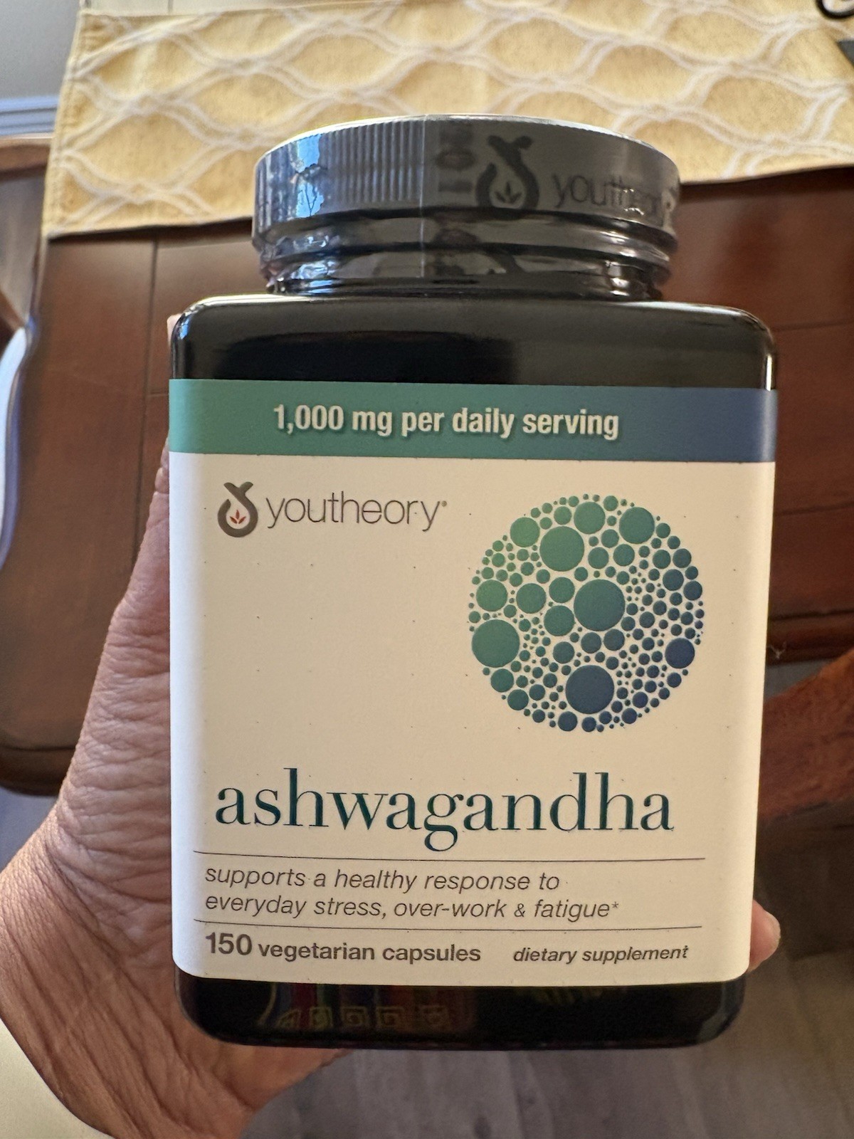 Youtheory Ashwagandha Capsules 1000mg, 150ct, Vegetarian, Stress Relief