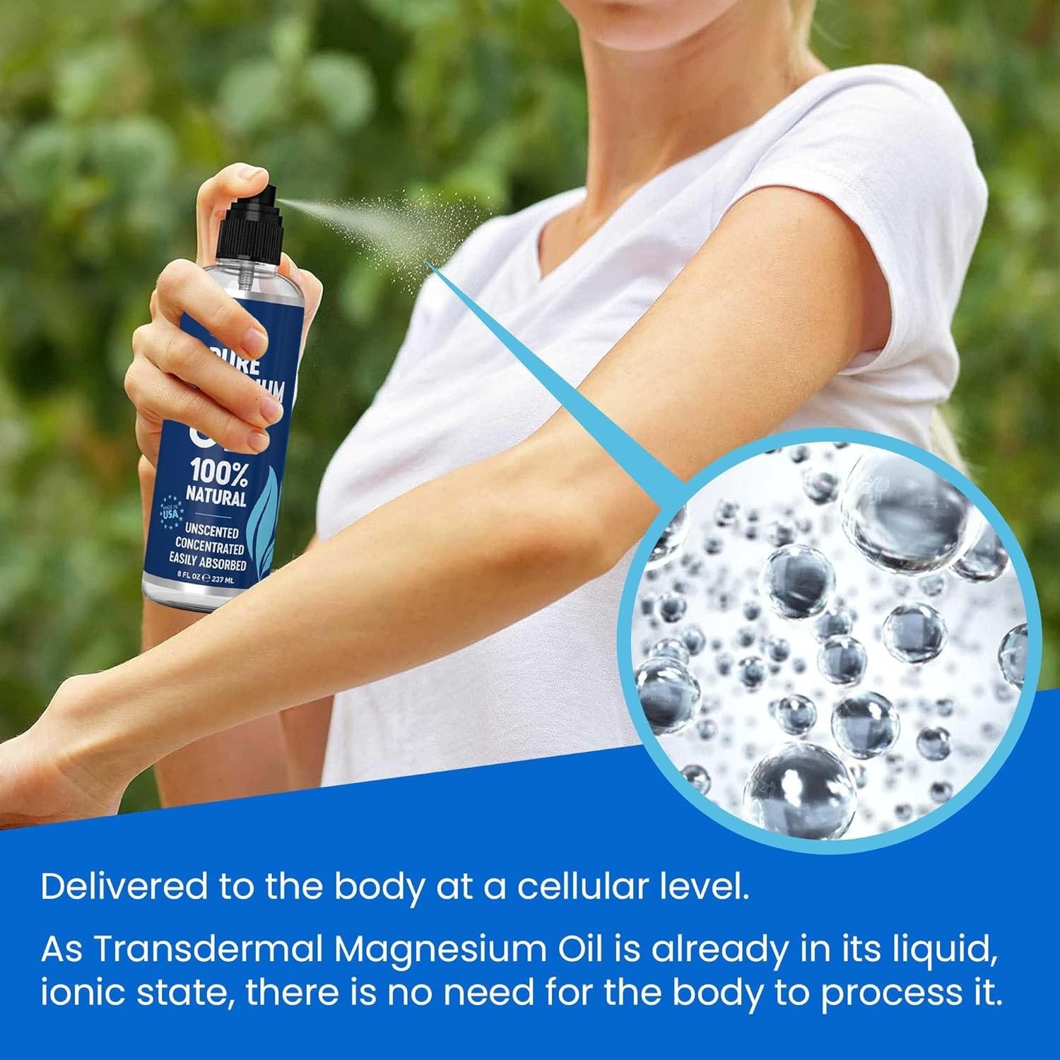 Pure Magnesium Oil Spray 8oz – Topical Magnesium Spray for Sleep Extra Strength.