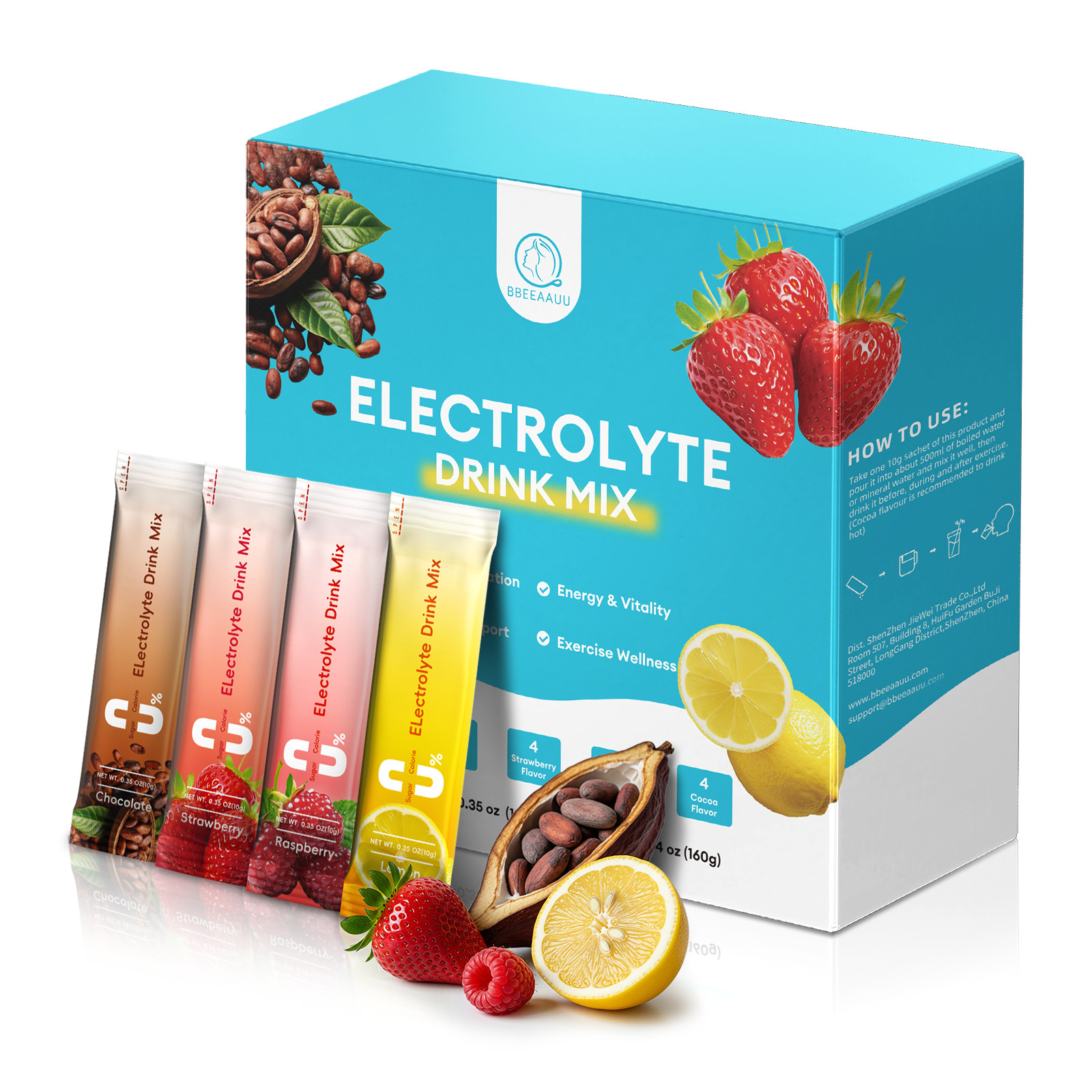 Electrolyte Complex Drink Mix Sugar Free Hydration Packets Mixed Flavor 16Sticks