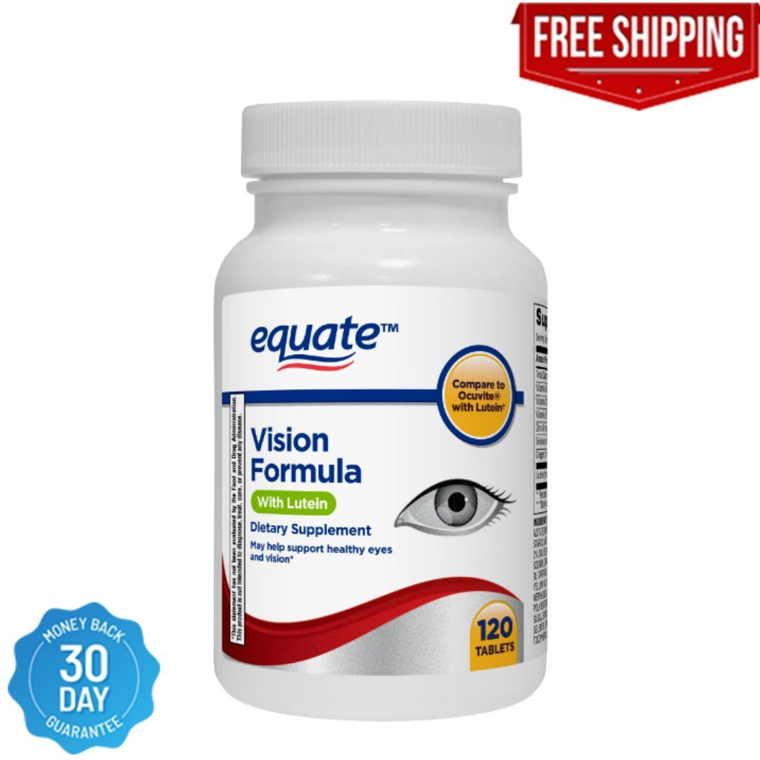Equate Vision Formula with Lutein, Eye health and vision support Tablets 120 Ct,