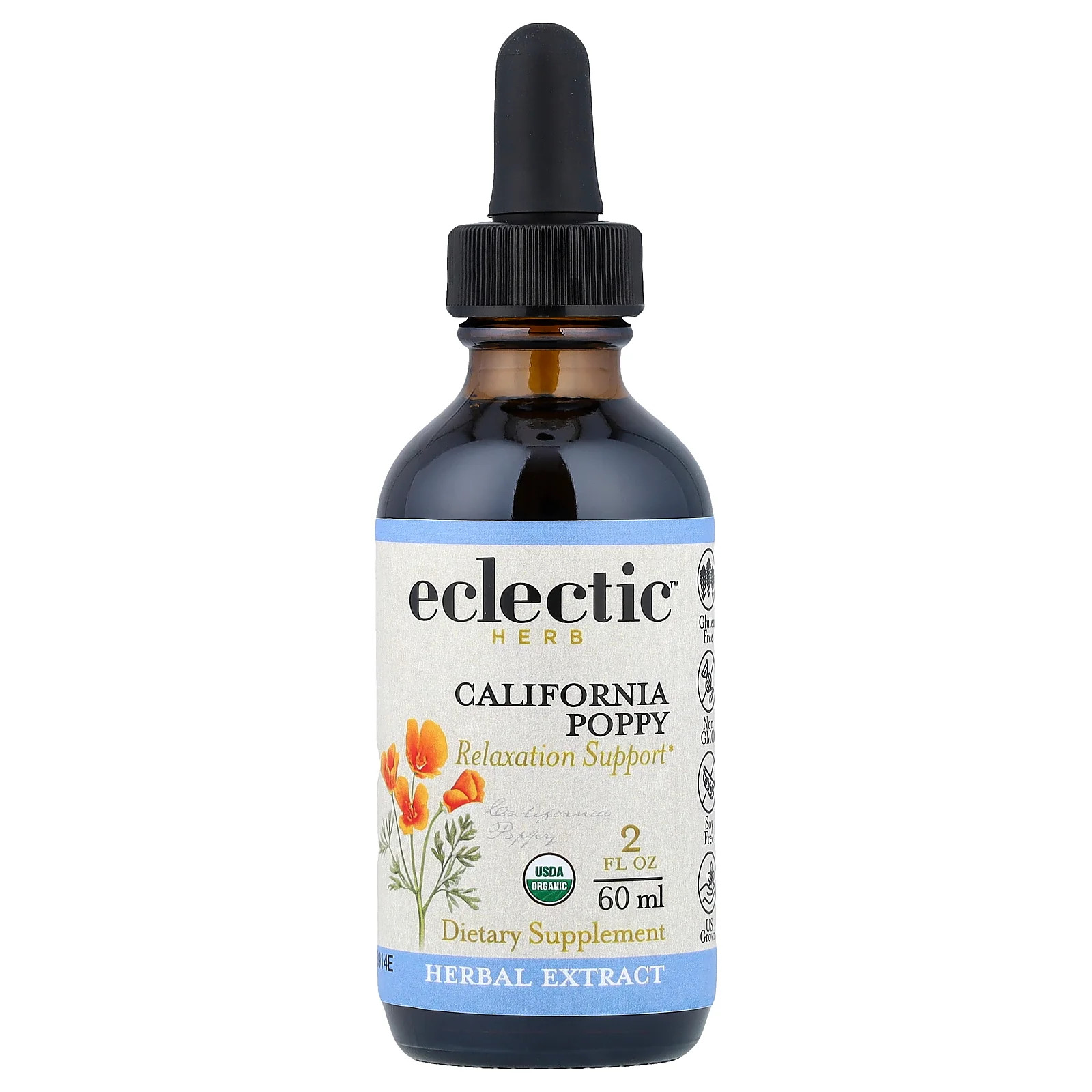 2 X Eclectic Herb, California Poppy Extract, Relaxation Support, 2 fl oz (60 ml