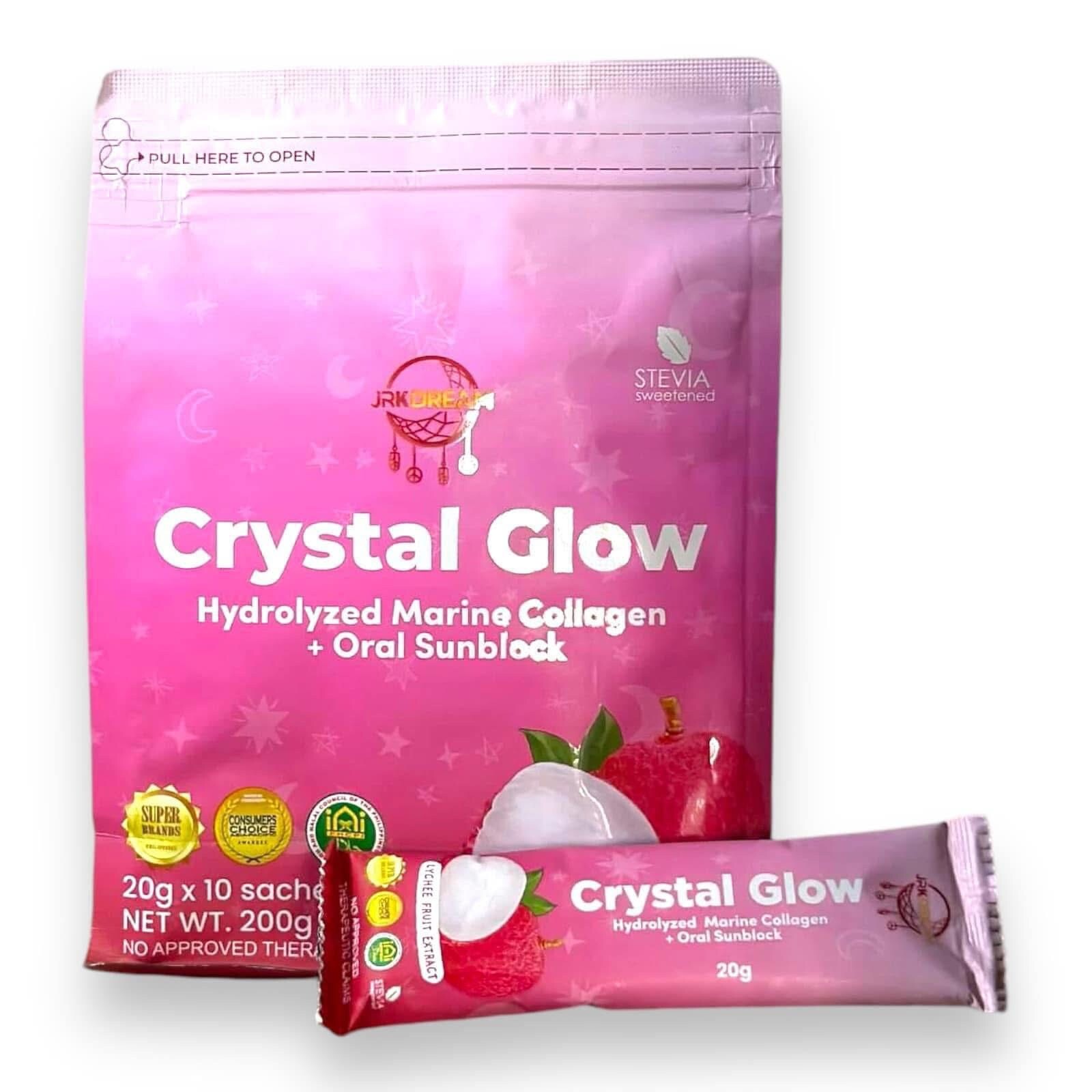 Crystal Glow 50,000mg Hydrolyzed Marine Collagen Mix, 10 Sachets