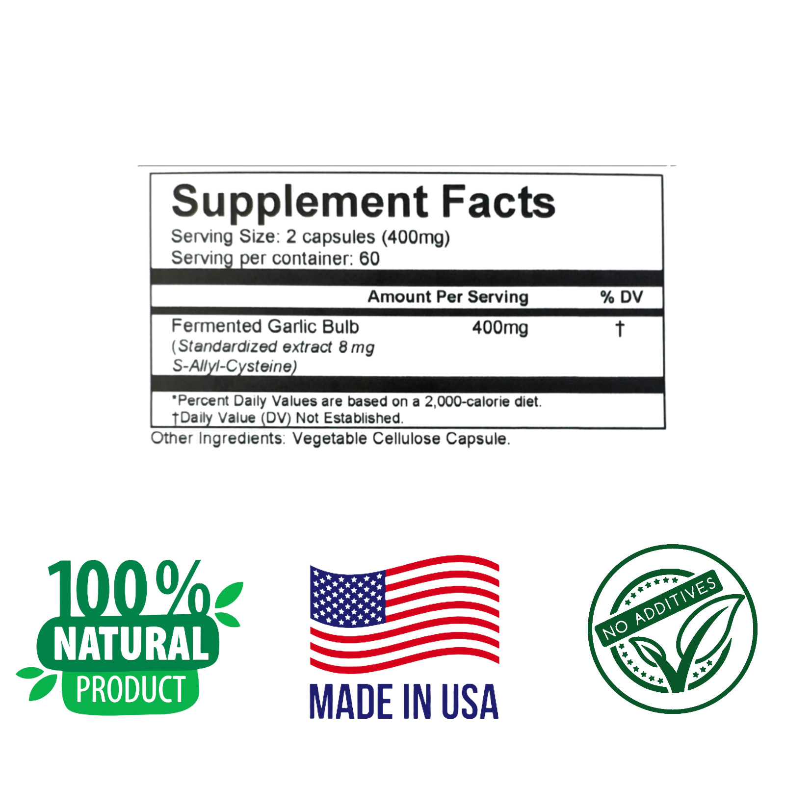 BLOOD PRESSURE & CHOLESTEROL Support. AGED GARLIC, Ajo Negro, Natural Supplement
