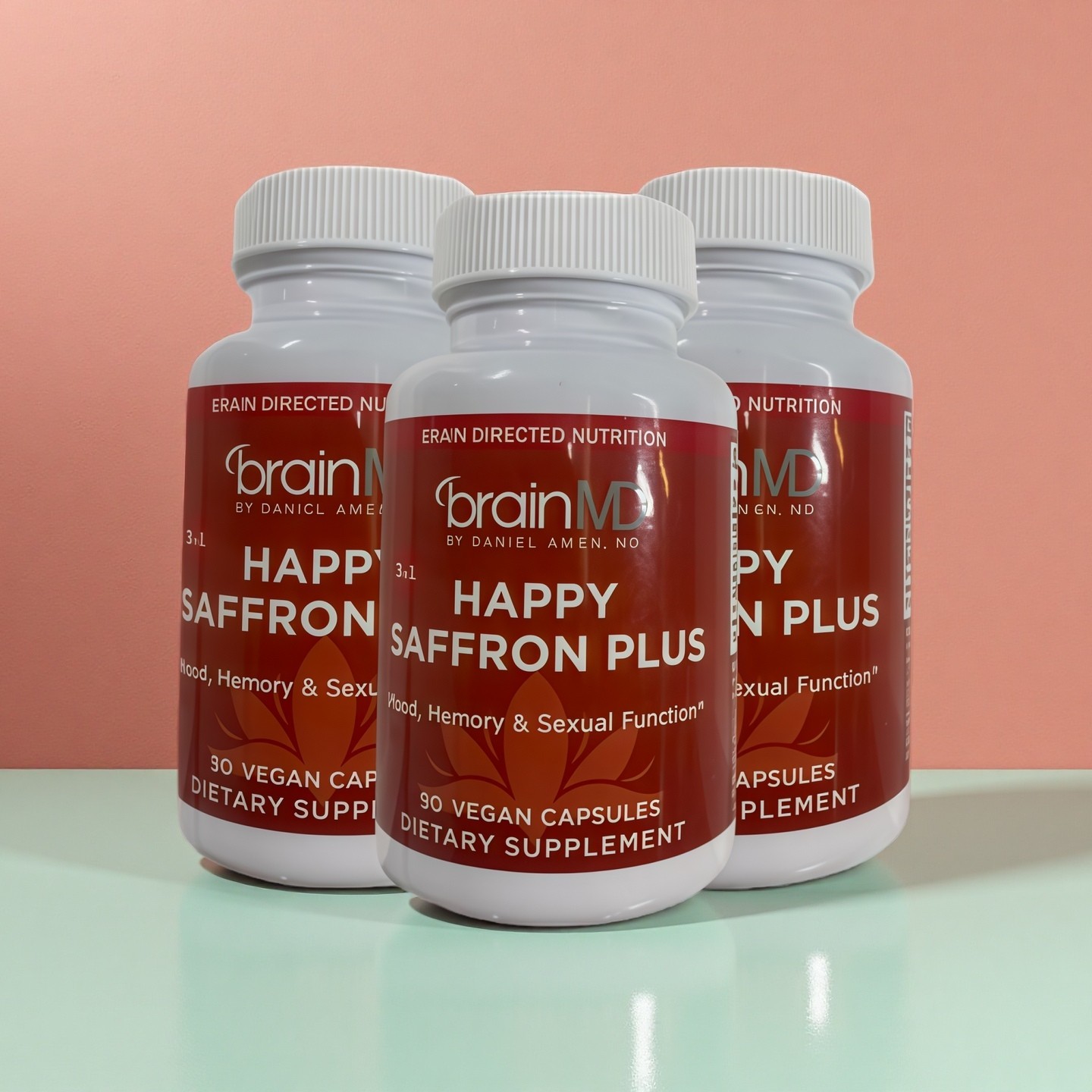 brainMD Happy Saffron Plus 3 Pack Saffron Mood & Brain Wellness Supports