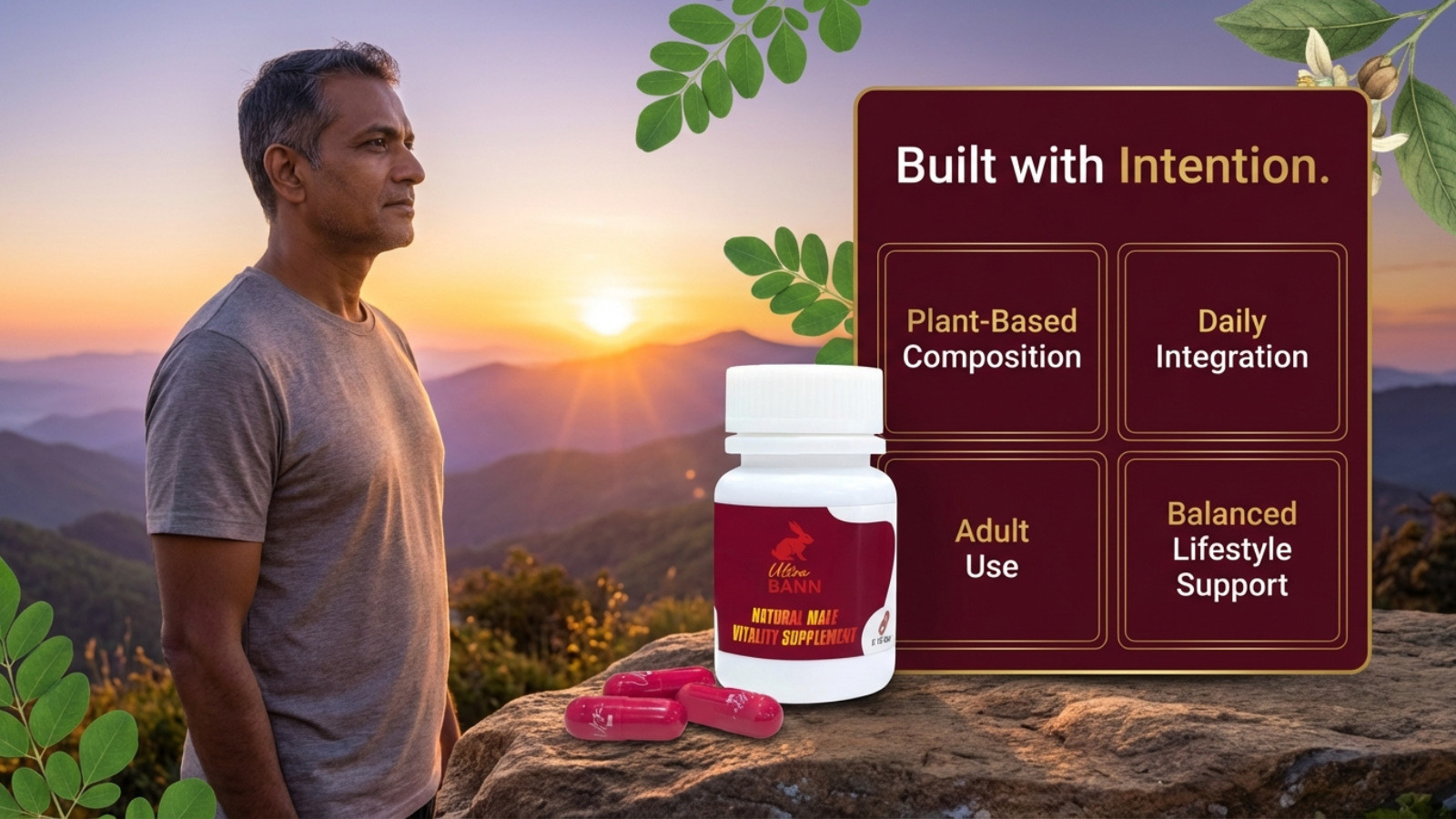 Ultra Bann Vitality Booster for Men – 15 Caps| Natural Testosterone Support
