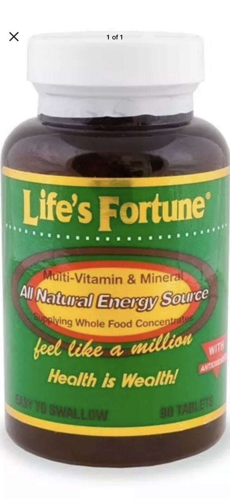 Life’s Fortune Multi Vitamin Mineral Natural Energy 90 Tab FREE fast Shipping