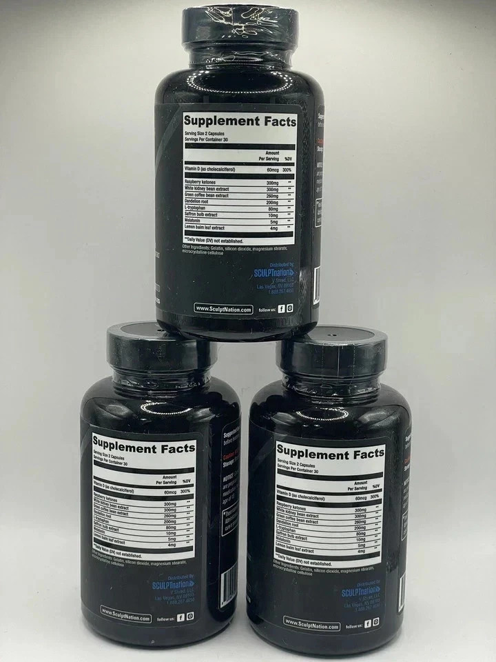3 Pack BURN PM Sculptnation Thermogenic Natural Enhance Fat Burner weight Loss