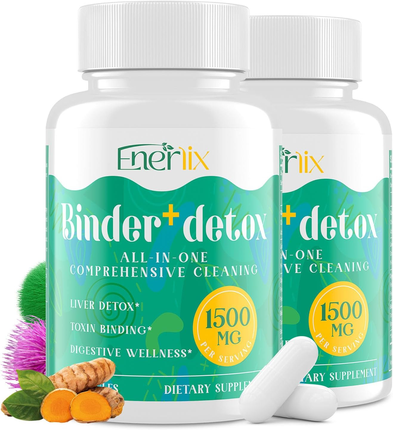 15-In-1 Detox Binder, Activated Charcoal, Zeolite & Bentonite Clay, Chlorella, 1