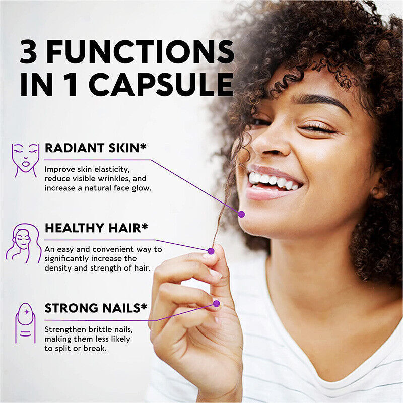 3X120pcs Biotin Collagen Capsules 25000mcg Hair,Skin,Nails,Bones,Joints Vitamins