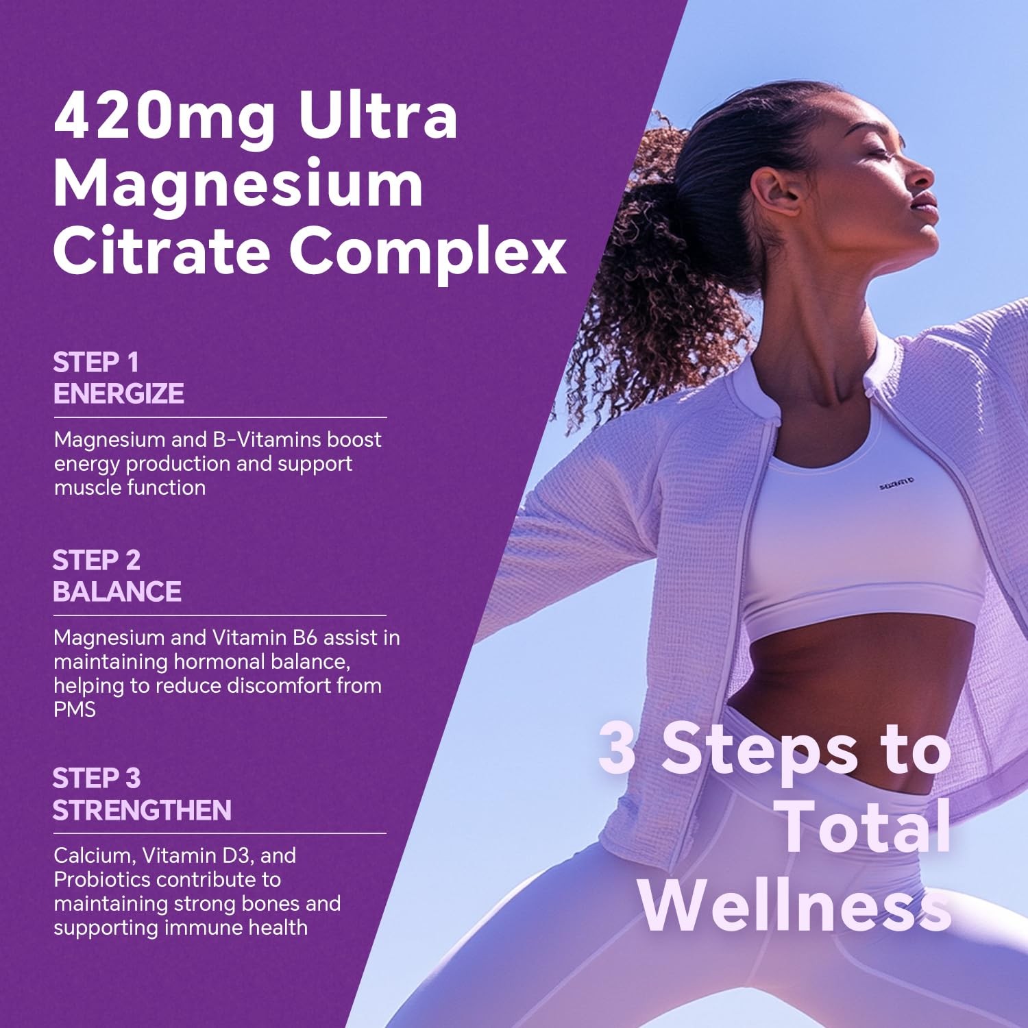 Magnesium Citrate Gummies 420mg for Adult – Dual Layer – w/10 Billion CFU – 5…