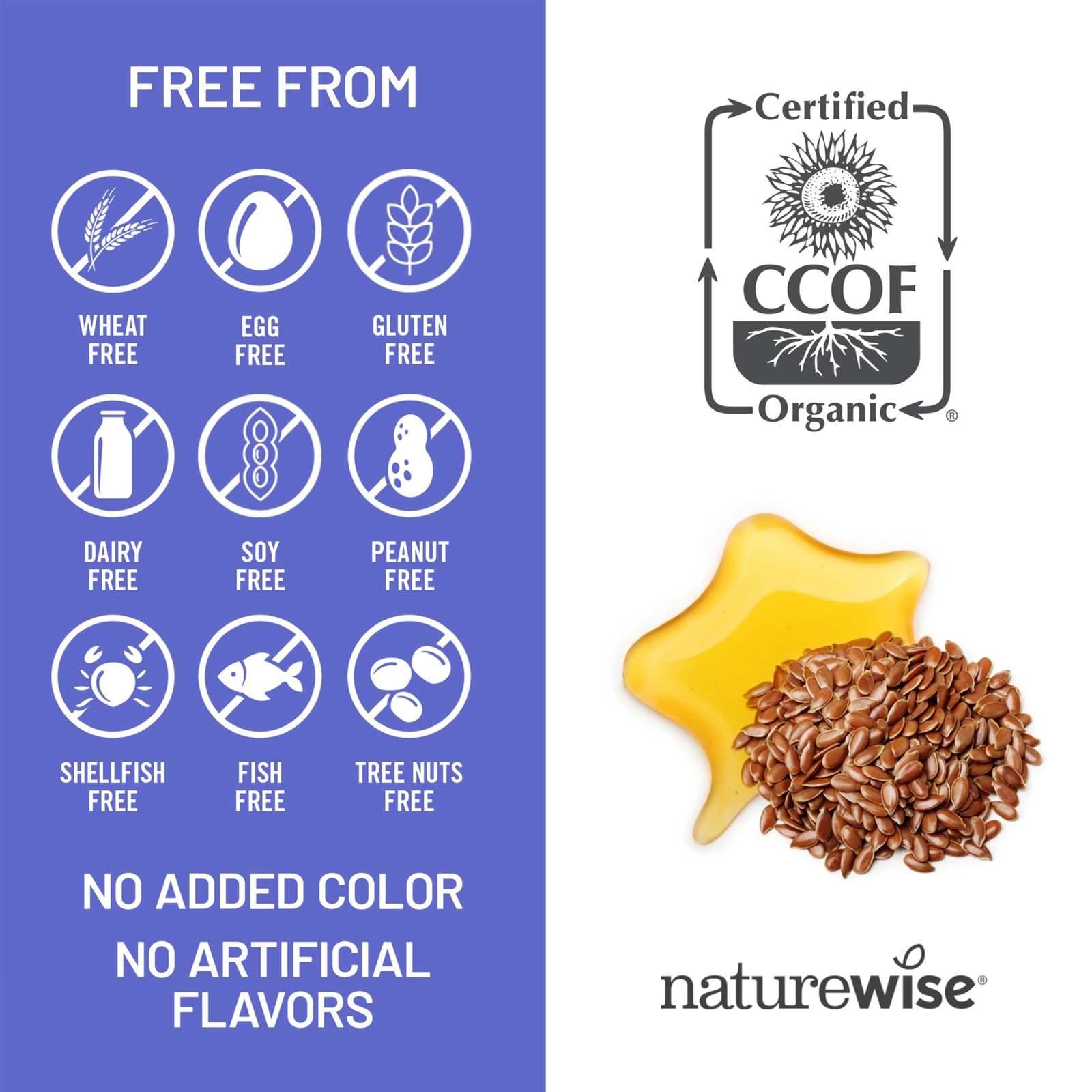 NatureWise Flaxseed Oil 1200 mg, Fish Free Omega 240 Count (Pack of 1), Honey