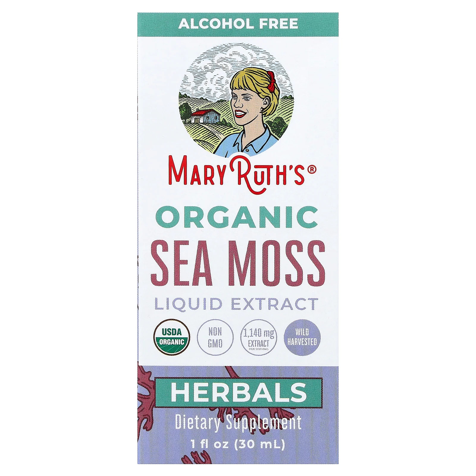 2 X MaryRuth’s, Organic Sea Moss Liquid Extract, Alcohol Free, 1 fl oz (30 ml)